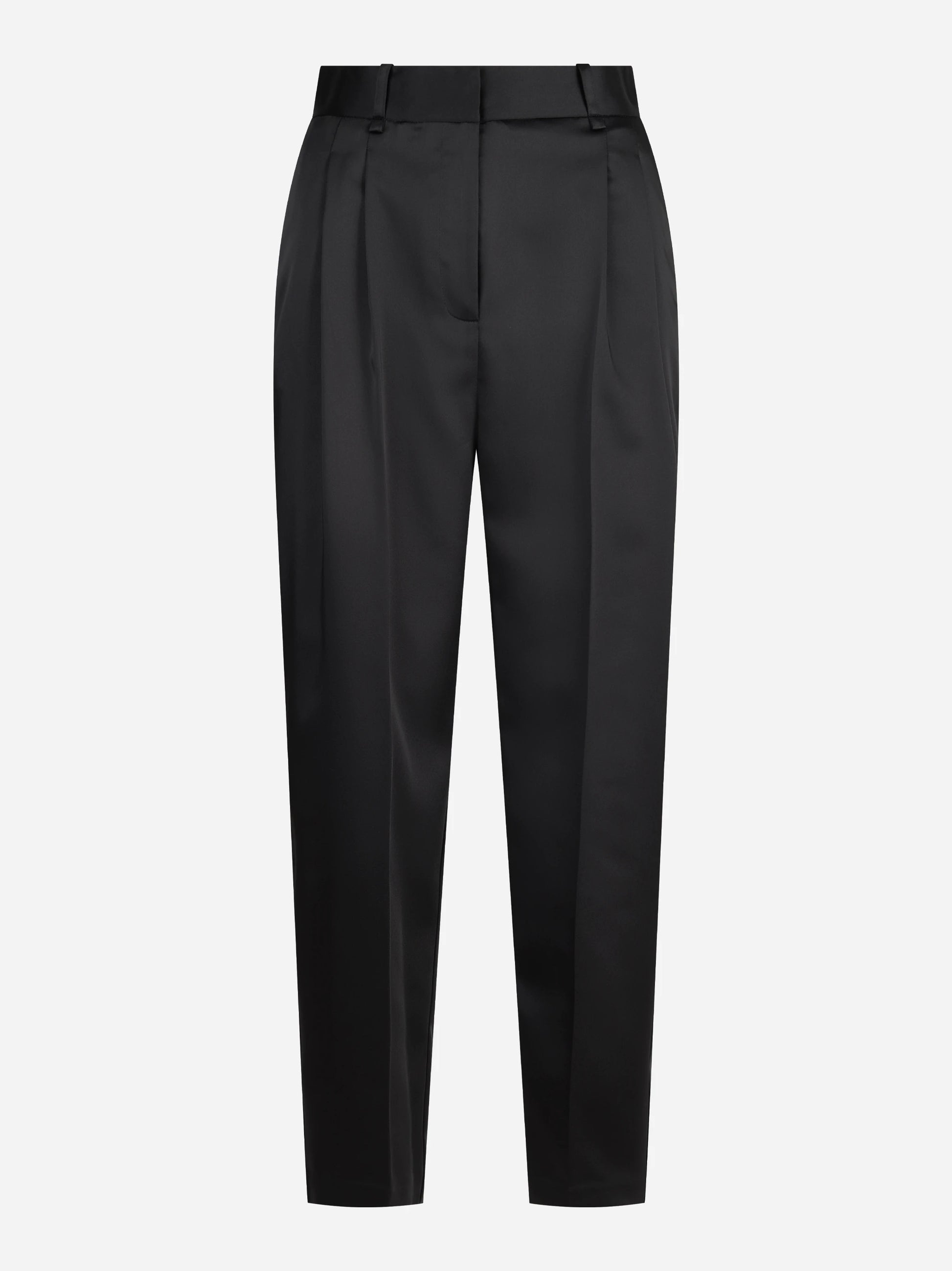 Pantaloni in raso stretch neri - vista frontale