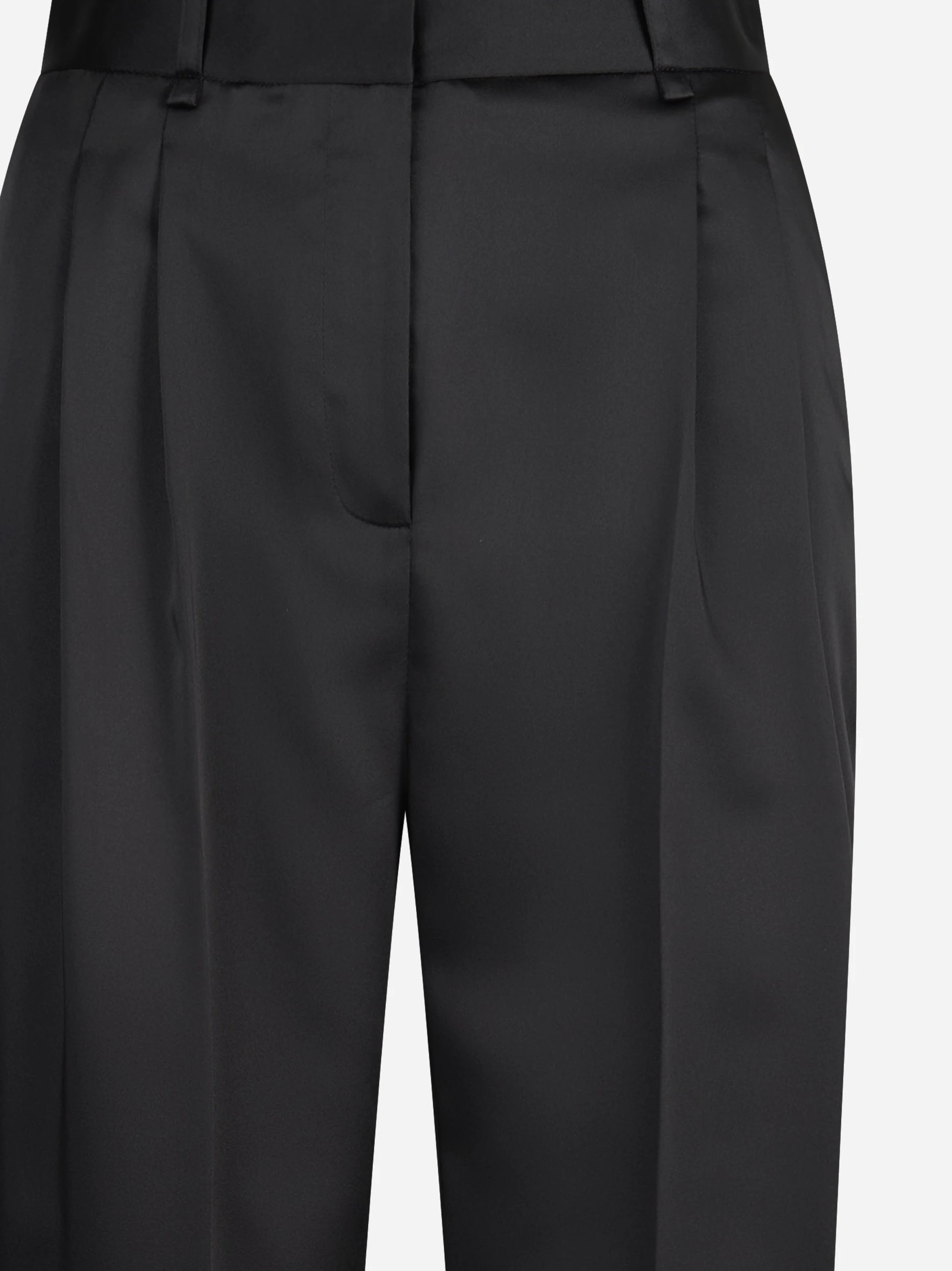 Pantaloni in raso stretch neri - dettaglio prodotto