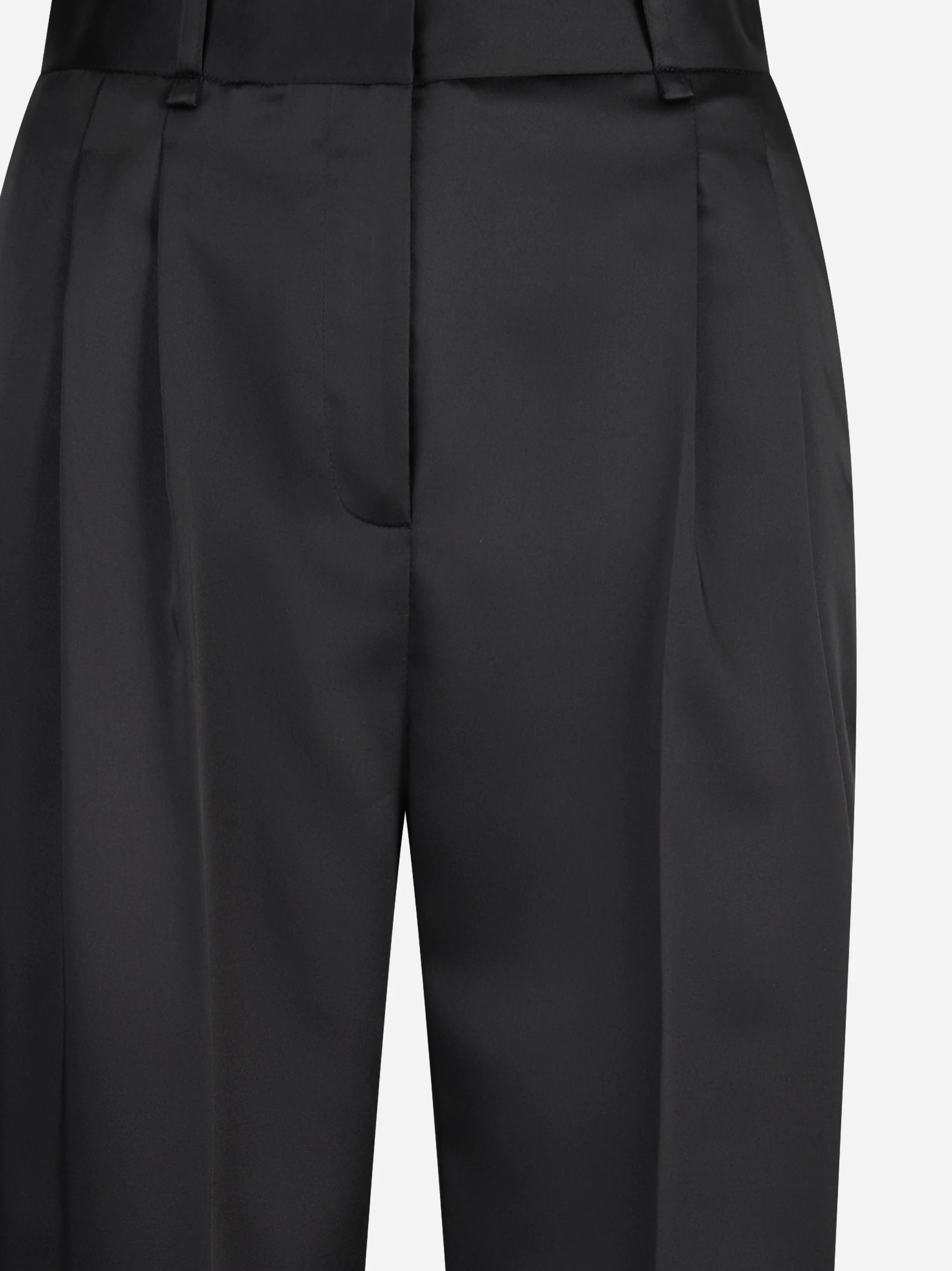 Pantaloni in raso stretch neri - dettaglio prodotto