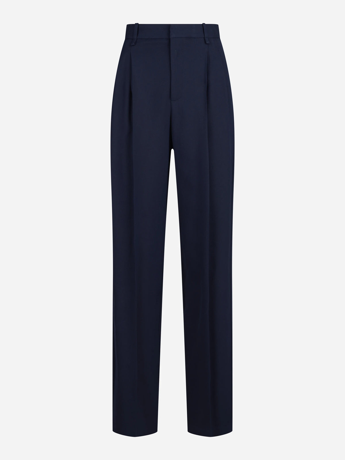 Pantaloni in gabardina fluida blu - vista frontale