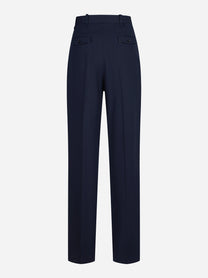 Pantaloni in gabardina fluida blu - vista posteriore