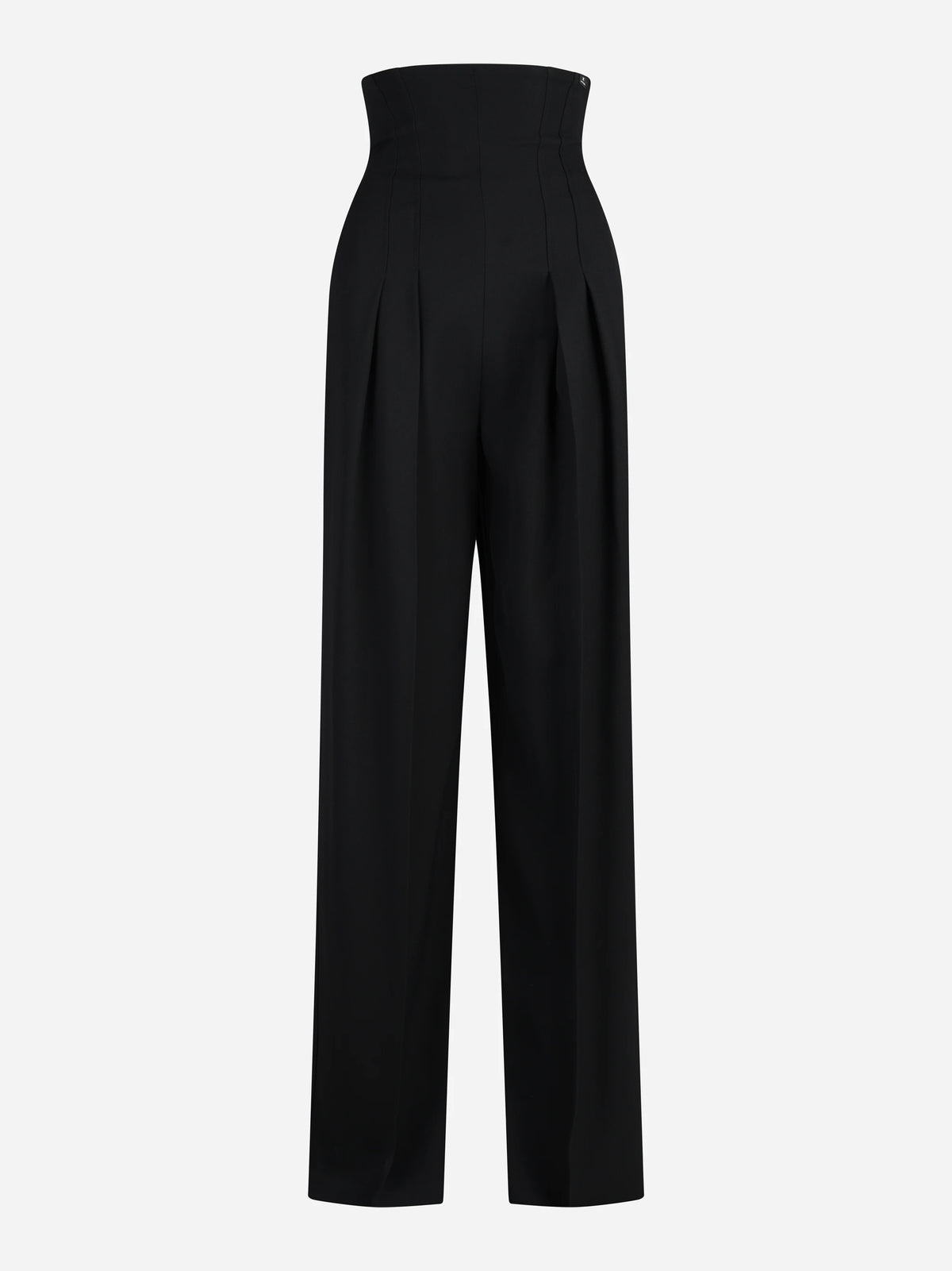Pantalone bustier in gabardina fluida nero - vista frontale
