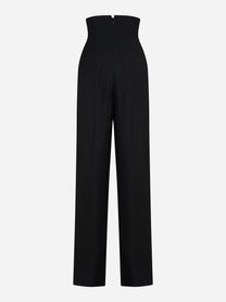 Pantalone bustier in gabardina fluida nero - dettaglio del prodotto
