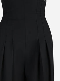Pantalone bustier in gabardina fluida nero - vista posteriore