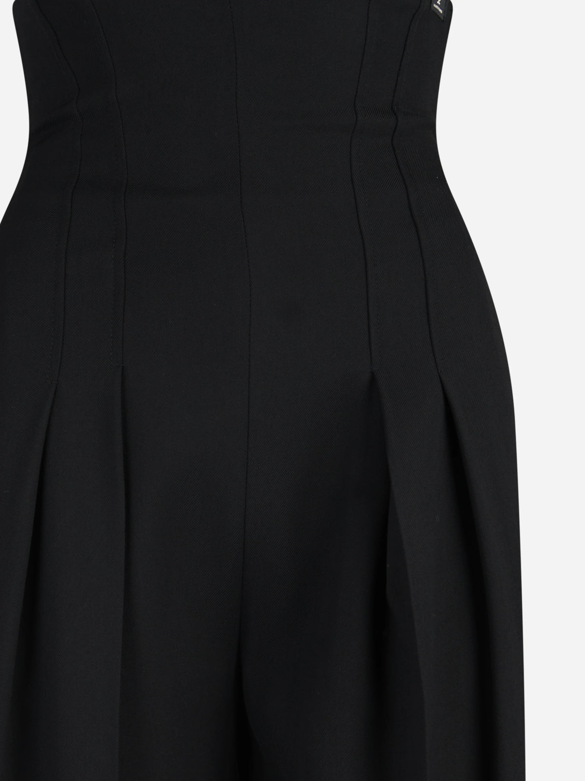 Pantalone bustier in gabardina fluida nero - vista posteriore