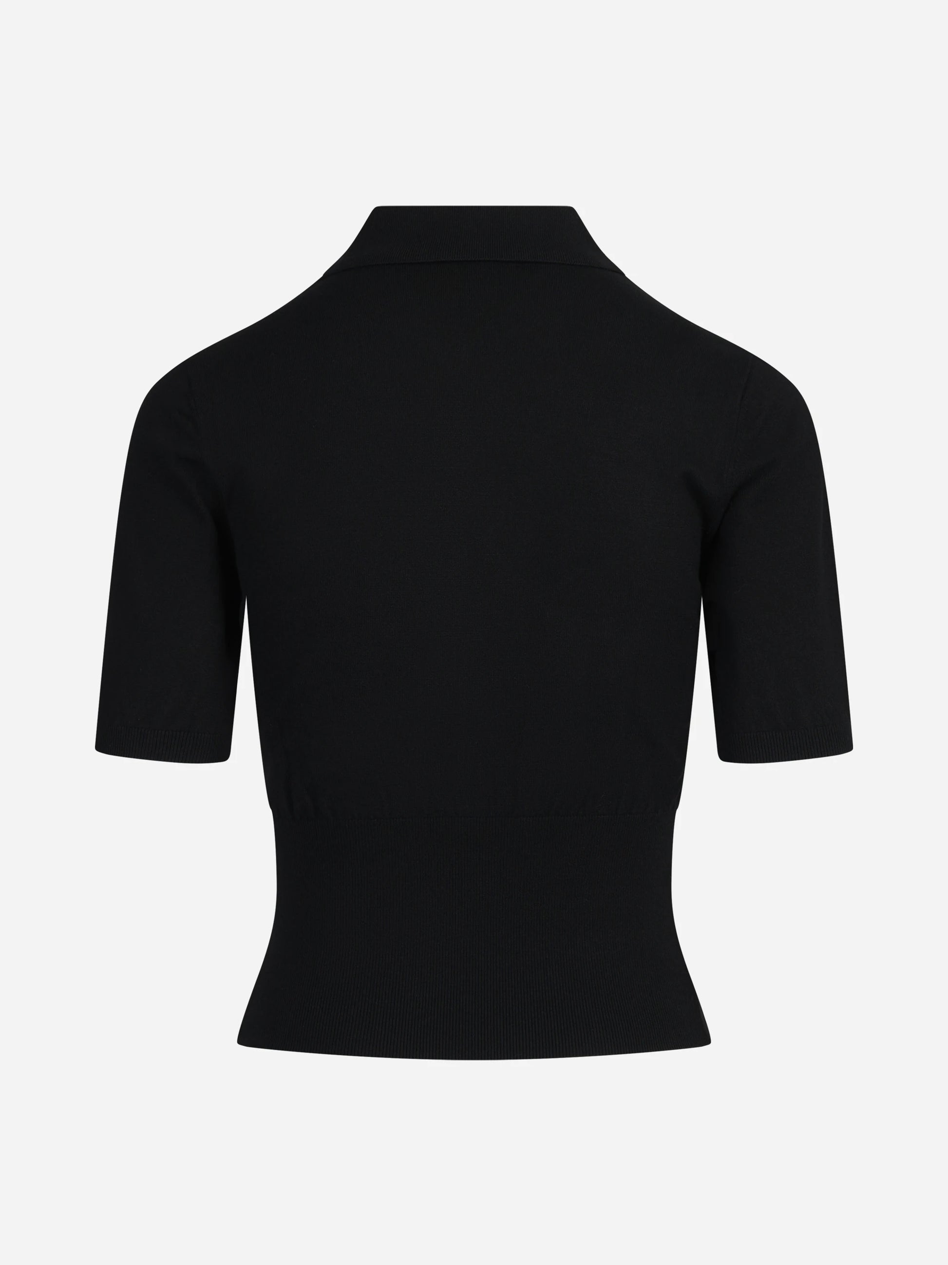 Polo aderente in maglia nera - vista posteriore