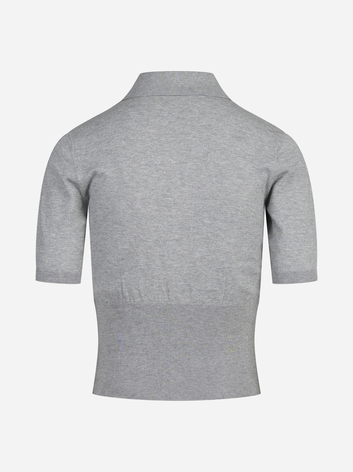 Polo in maglia di viscosa grigia - vista posteriore