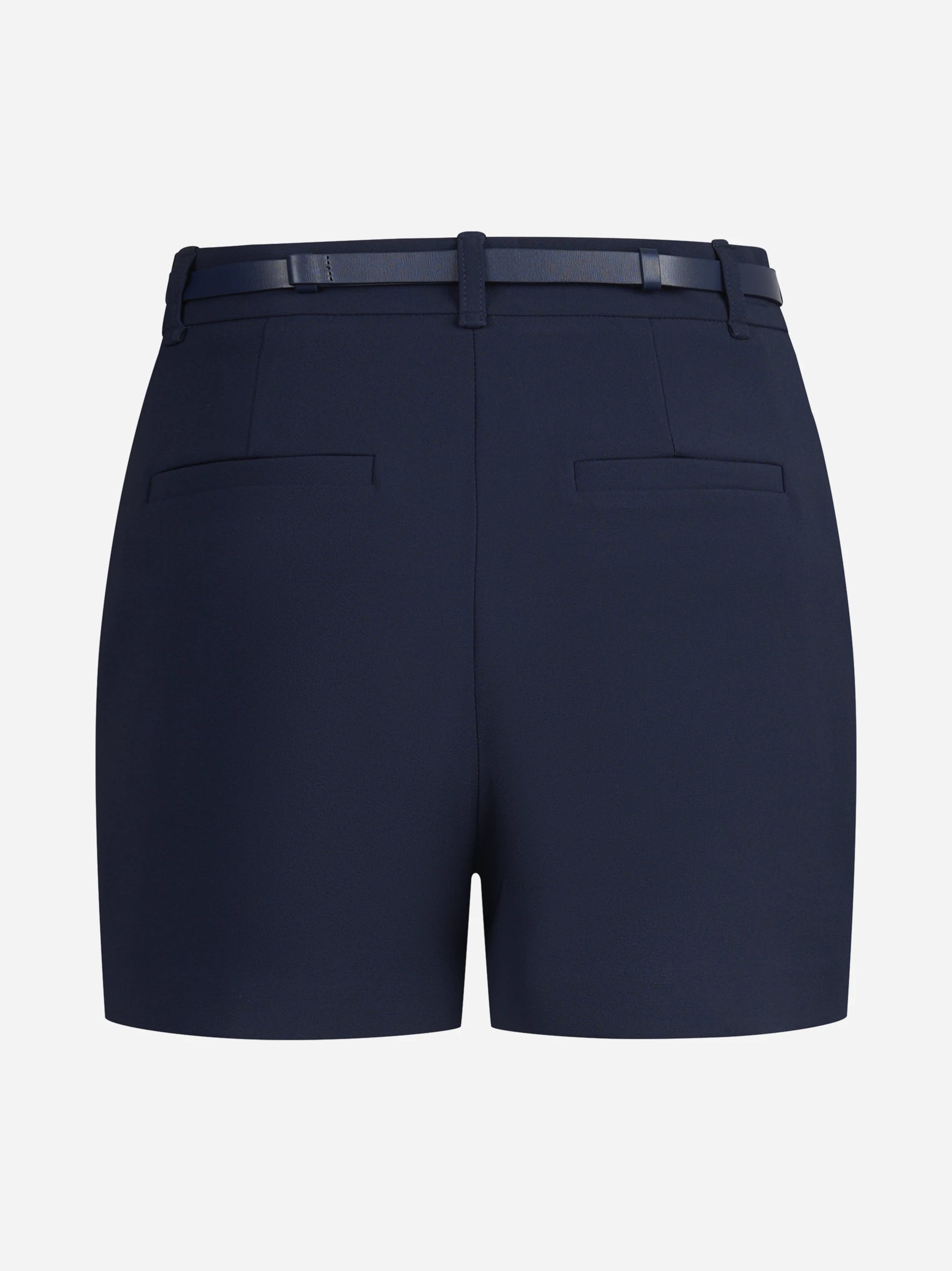 Shorts in crêpe leggero con cintura blu - vista posteriore