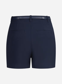 Shorts in crêpe leggero con cintura blu - vista posteriore
