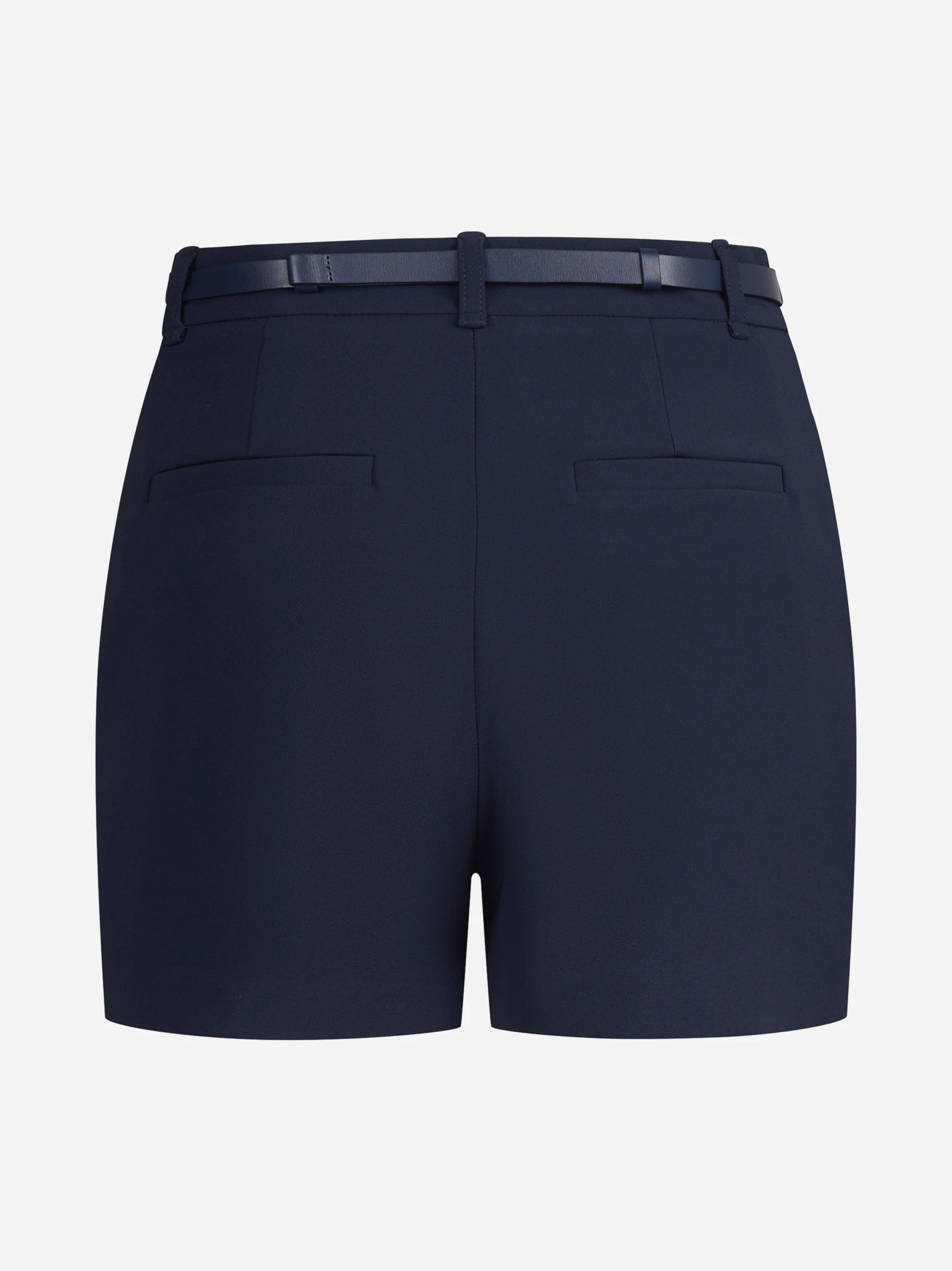 Shorts in crêpe leggero con cintura blu - vista posteriore