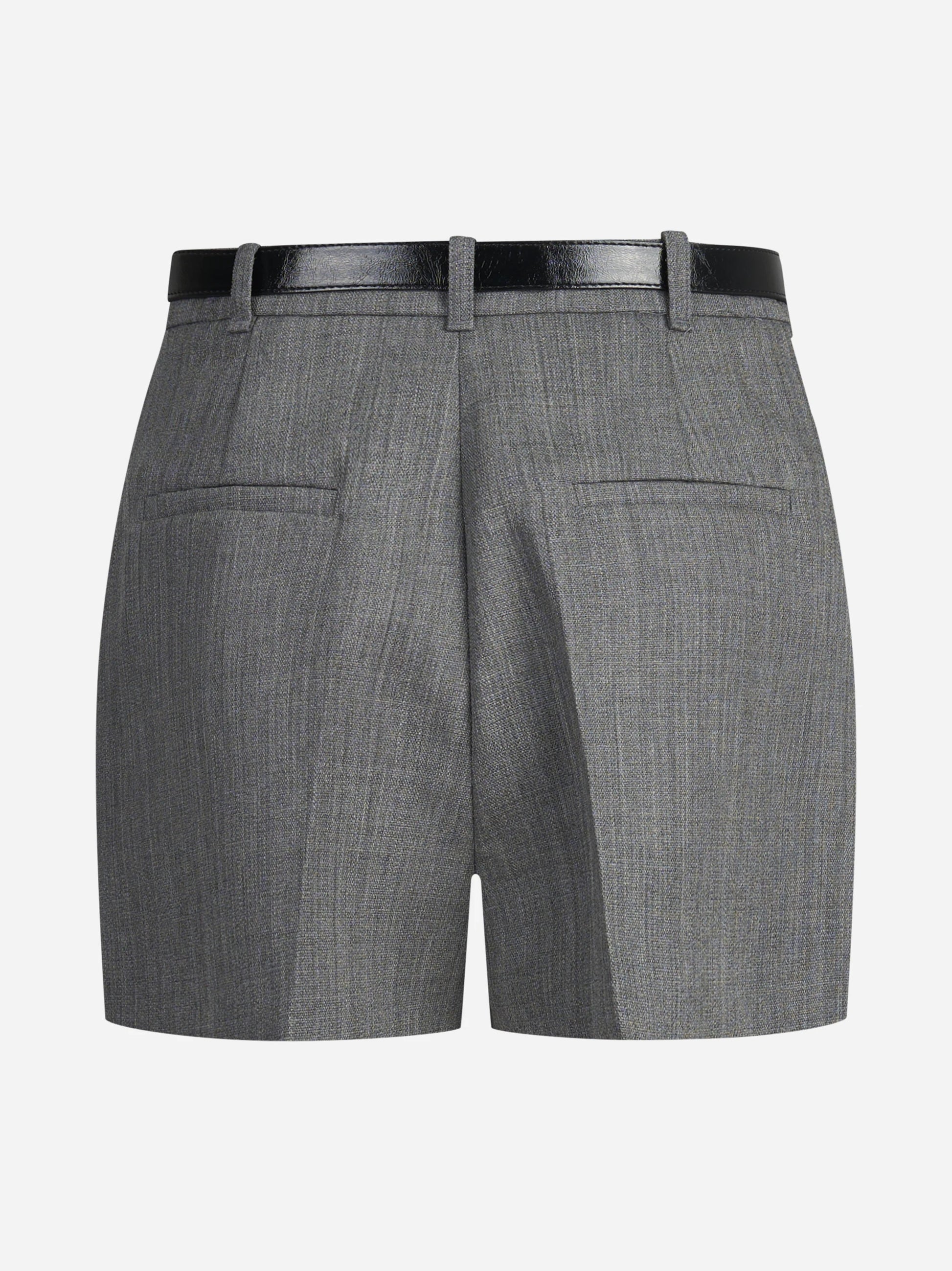 Shorts in lana vergine con cintura - vista posteriore