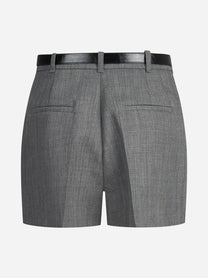 Shorts in lana vergine con cintura - vista posteriore