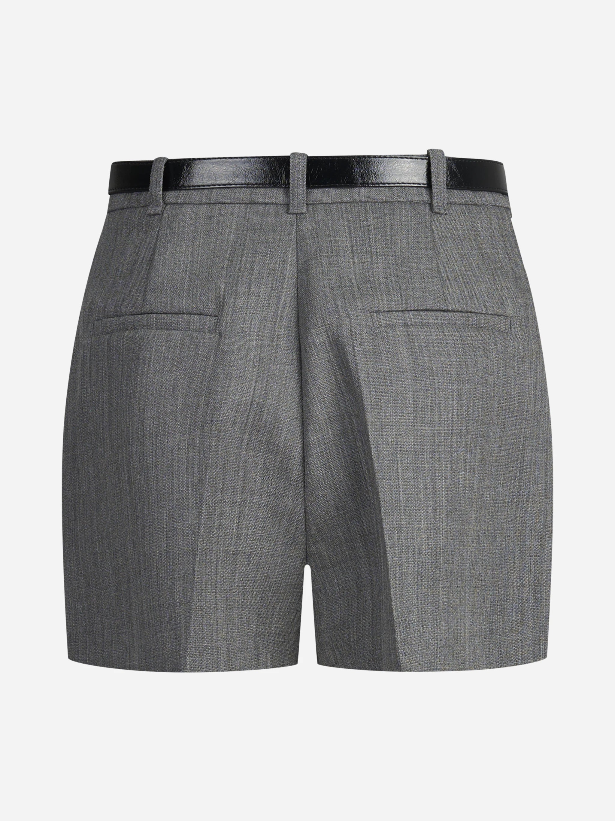 Shorts in lana vergine con cintura - vista posteriore
