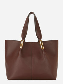 Borsa Elisabetta Franchi grande con manici tubolari e dettaglio dorato - retro