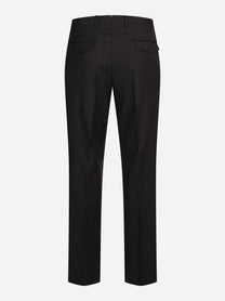 Abito monopetto in lana marrone - vista posteriore dei pantaloni