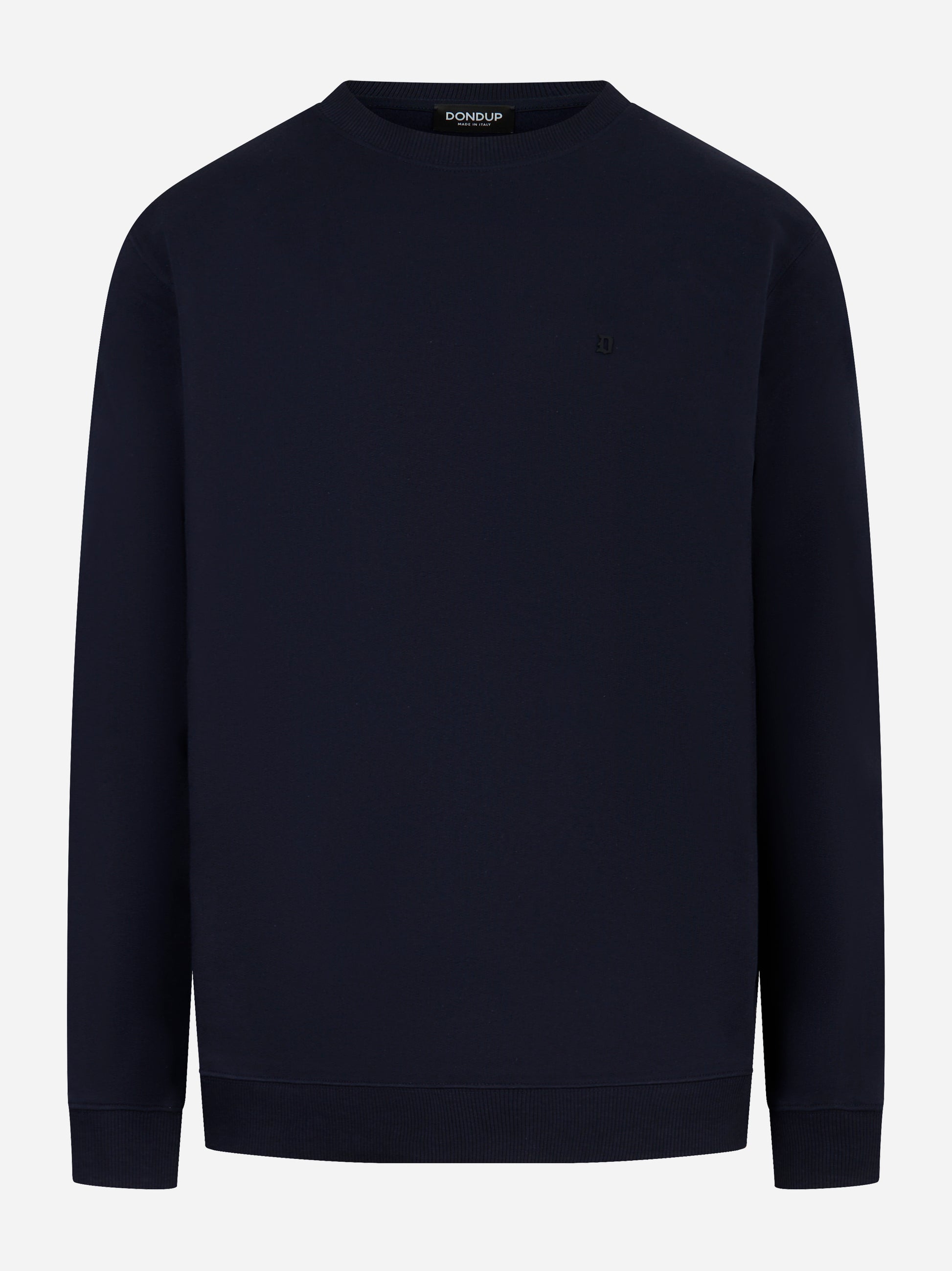 Felpa girocollo in cotone blu navy DONDUP fronte