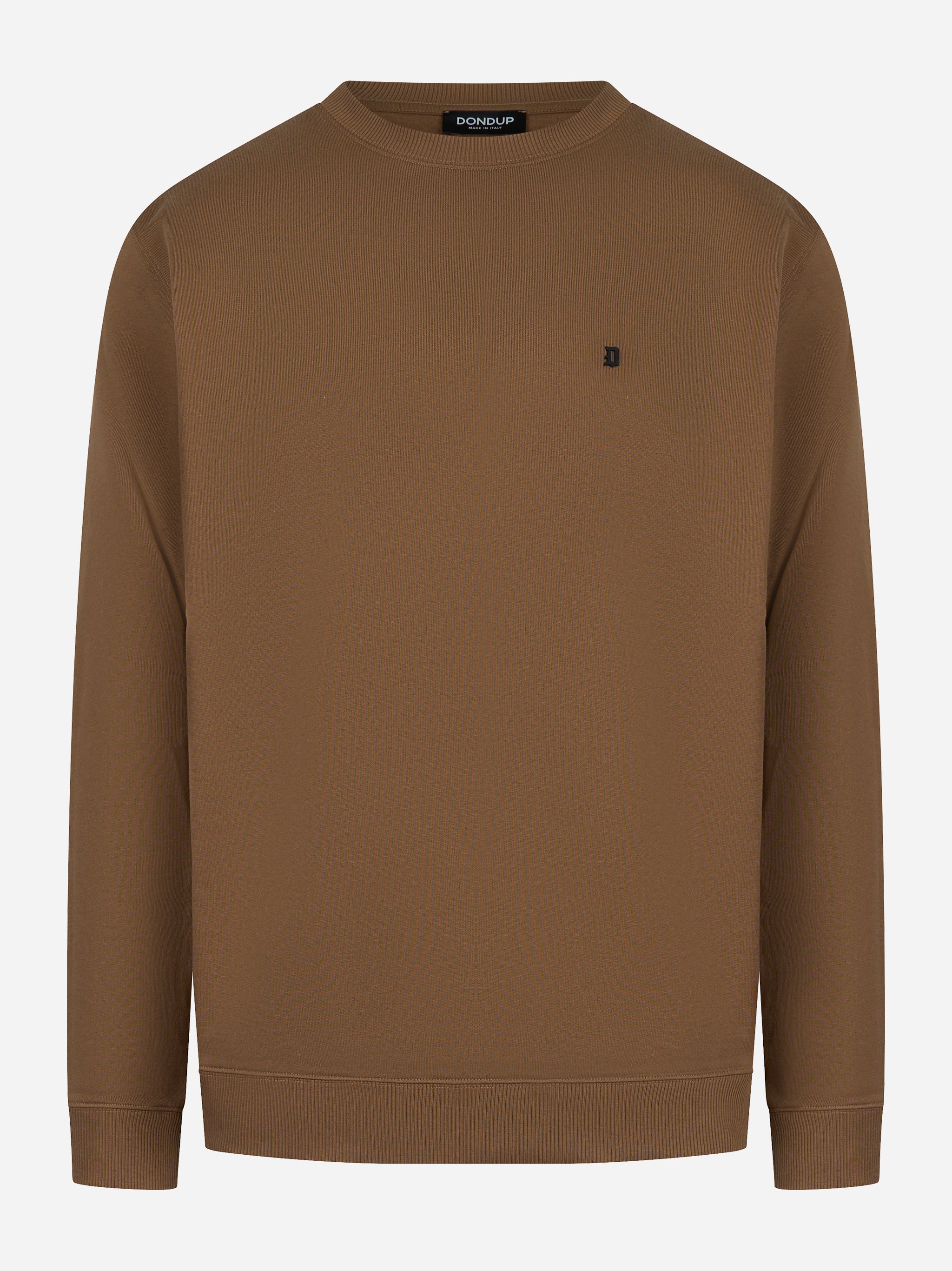 Felpa girocollo in cotone color fango Dondup - fronte