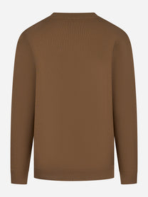 Felpa girocollo in cotone color fango Dondup - retro