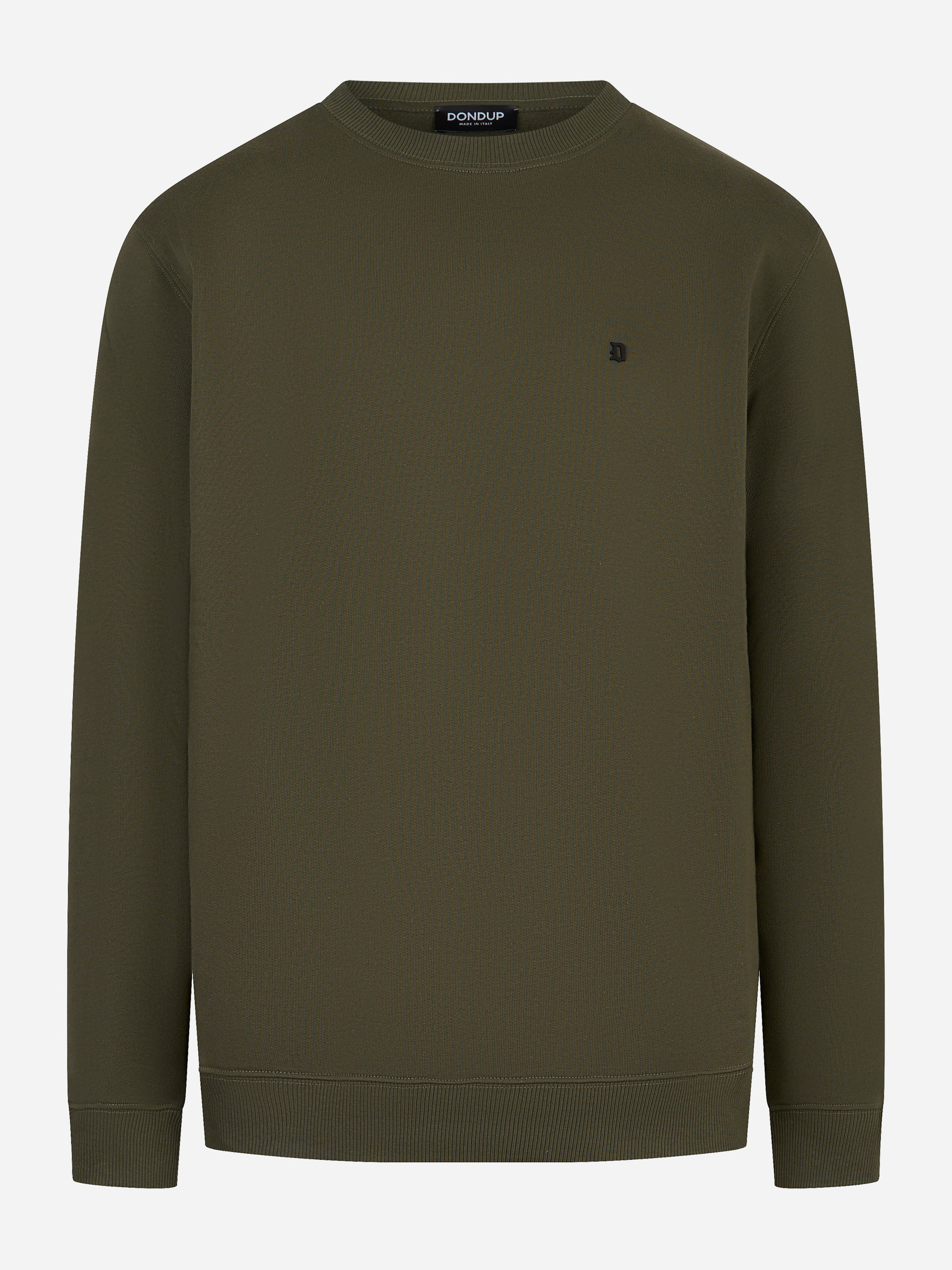 Felpa girocollo in cotone verde Dondup vista frontale