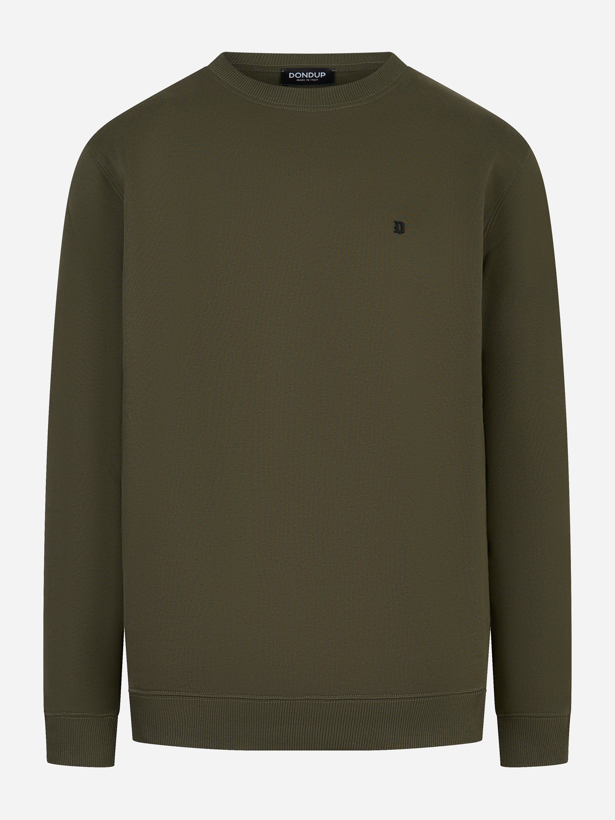 Felpa girocollo in cotone verde Dondup vista frontale