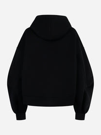Felpa oversize nera in modal con cappuccio Dondup retro