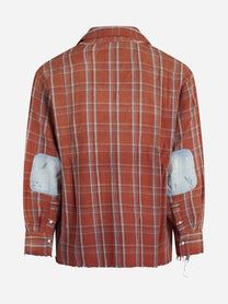 Camicia Plaid Denim a quadri arancione - vista posteriore