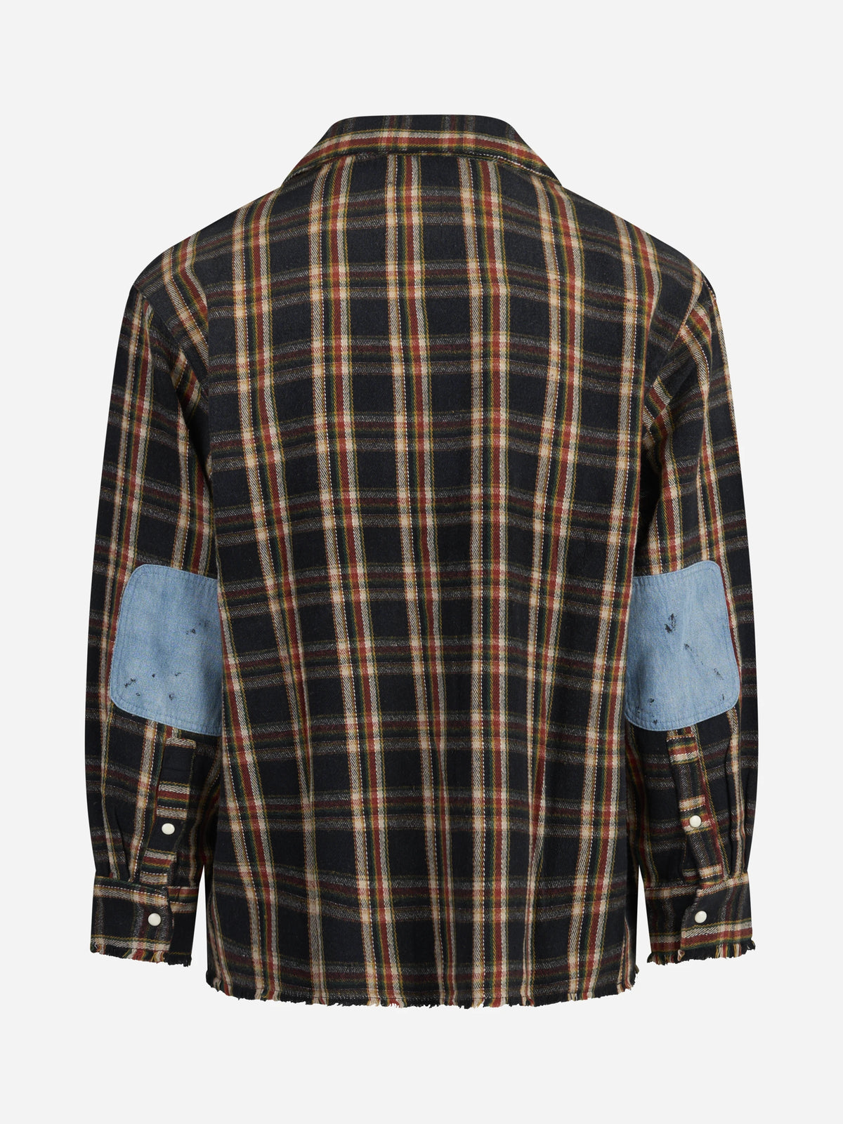 Camicia Plaid Denim a quadri nera - vista posteriore