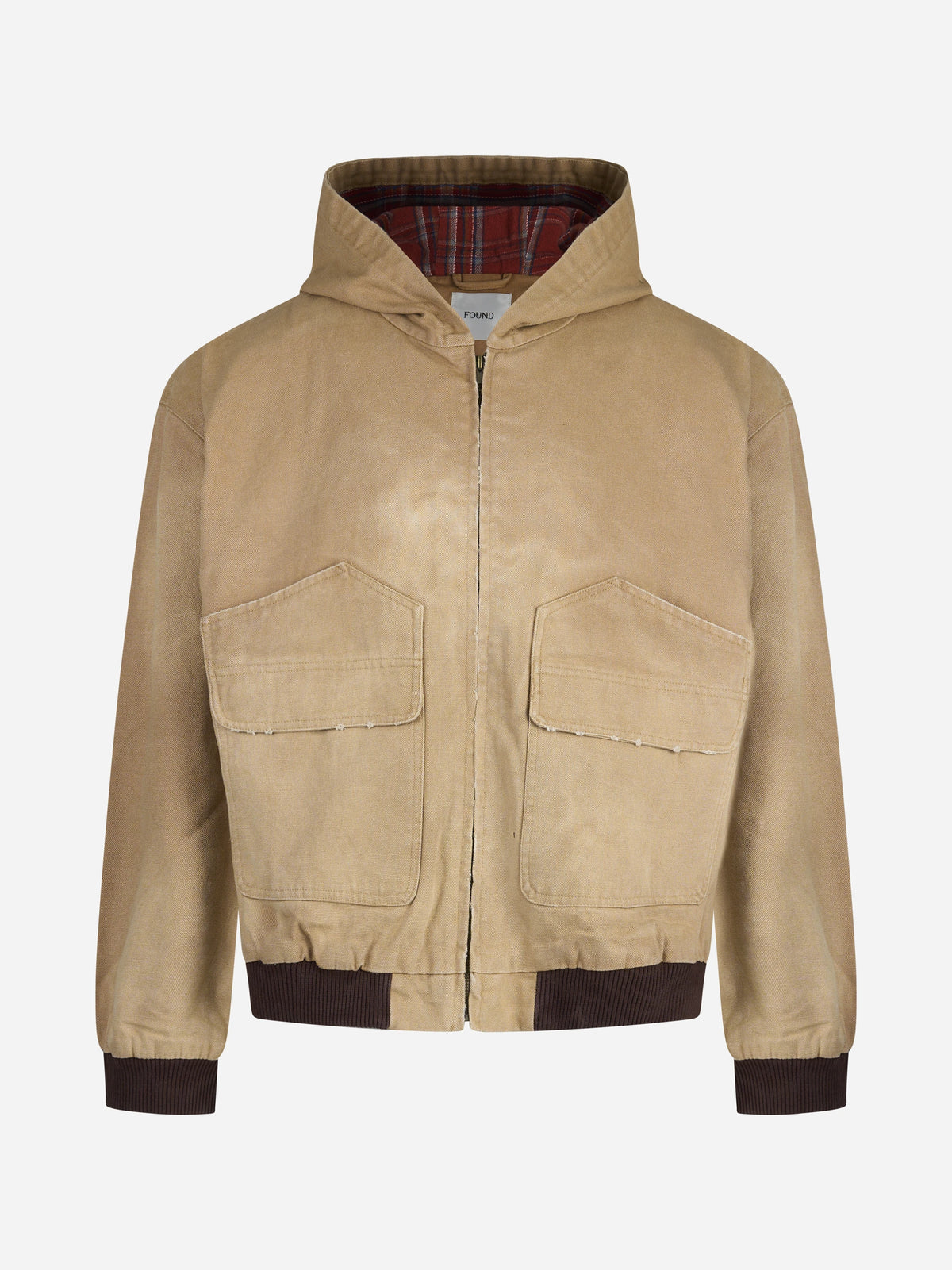 Giacca con cappuccio Faded Canvas Work beige - vista frontale