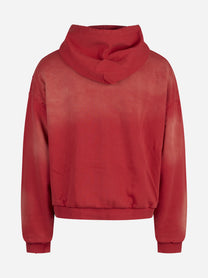 Felpa zip-up Distressed rossa - vista posteriore