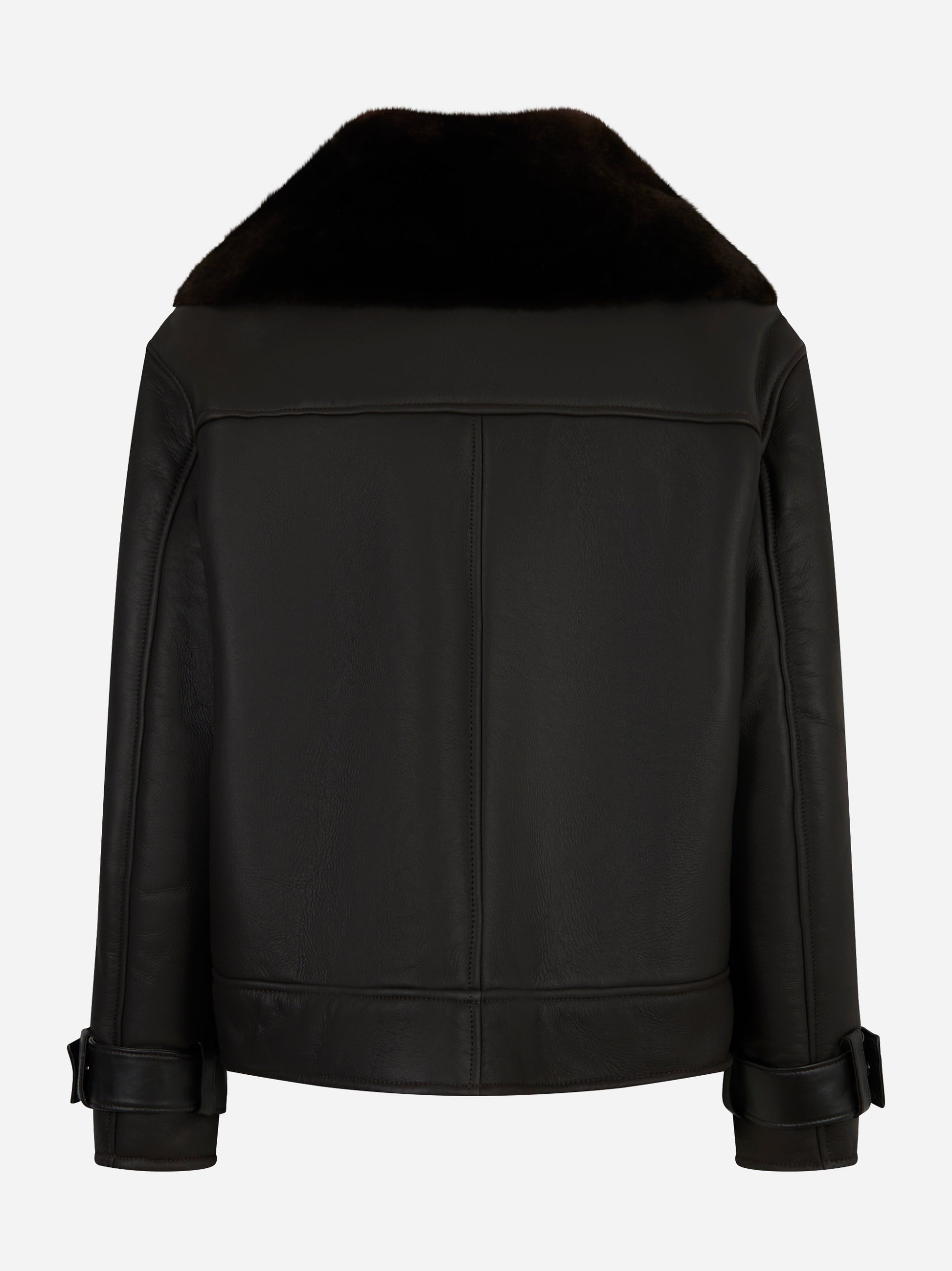 Retro del giaccone in pelle di agnello nero Dondup con dettagli sartoriali