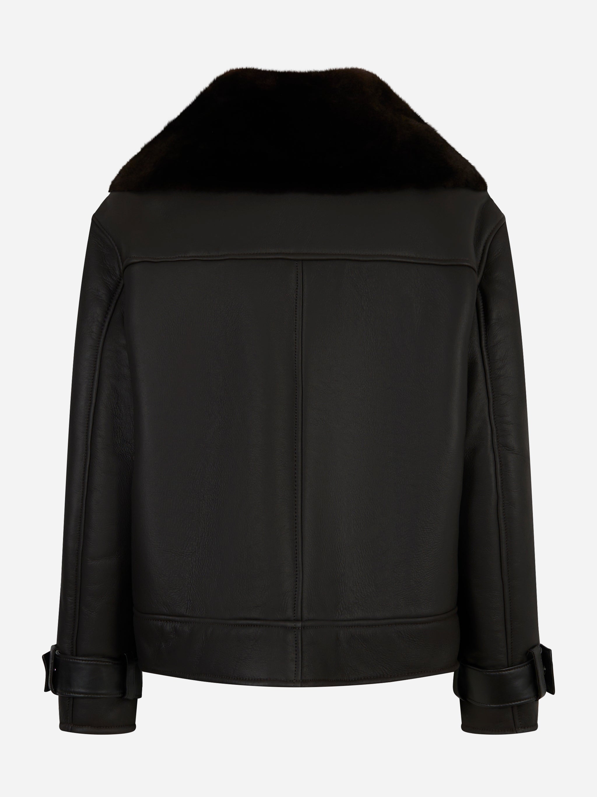 Retro del giaccone in pelle di agnello nero Dondup con dettagli sartoriali