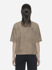 Giacca in suede manica corta