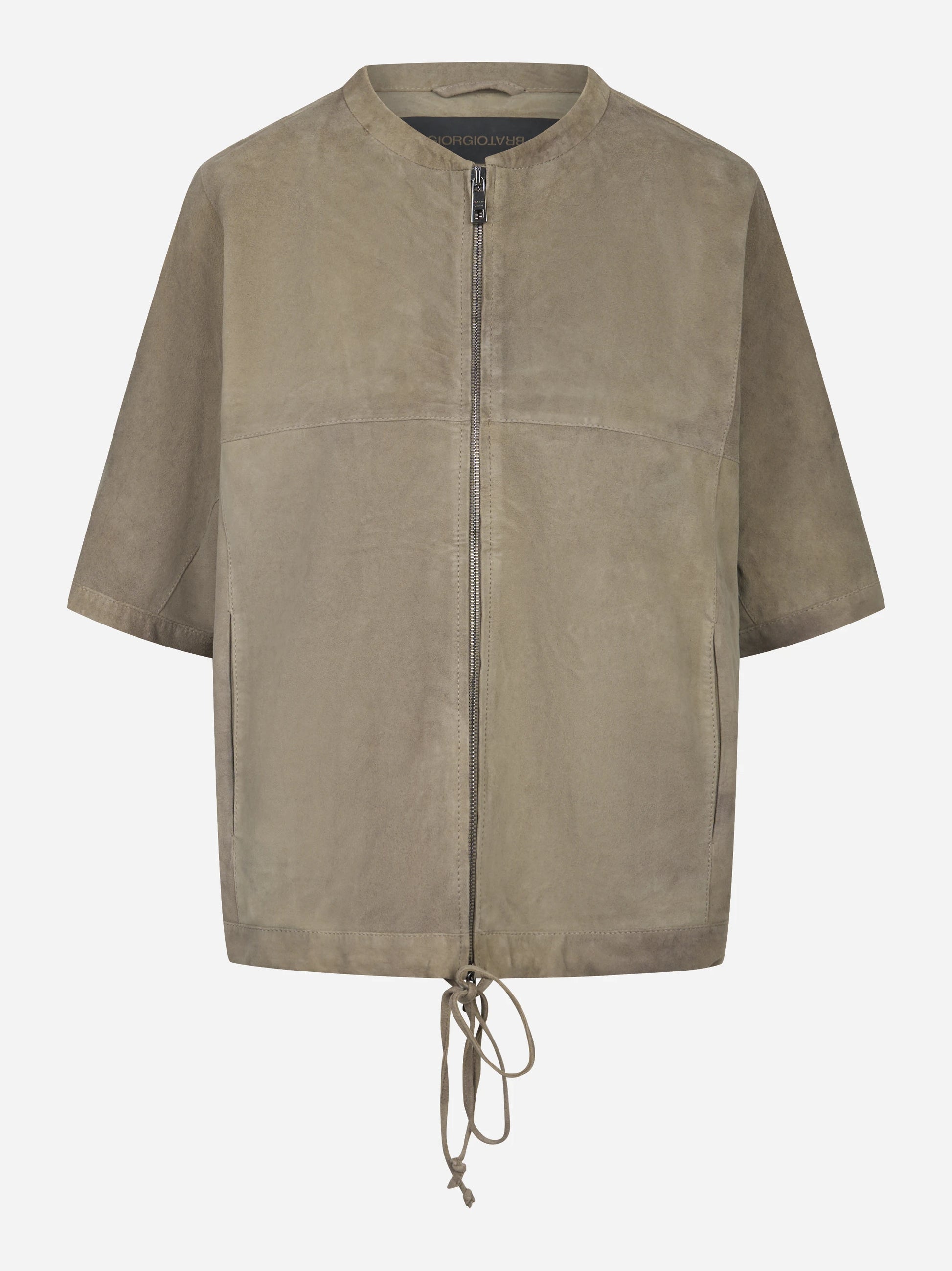 Giacca in suede manica corta