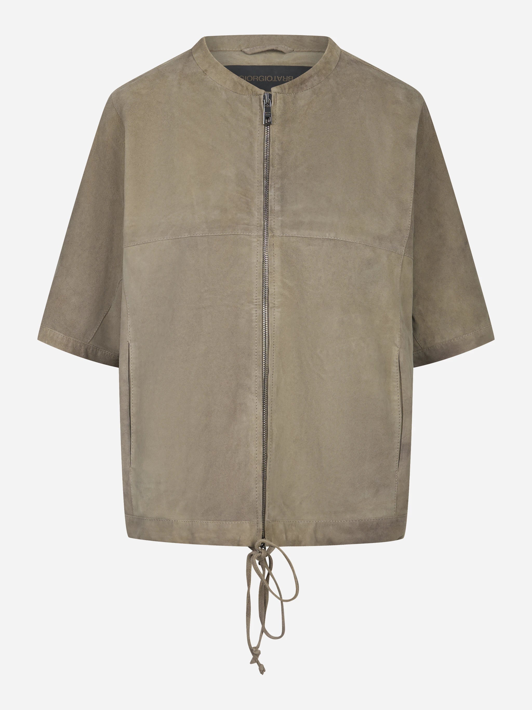 Giacca in suede manica corta