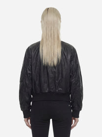 Bomber in pelle nero