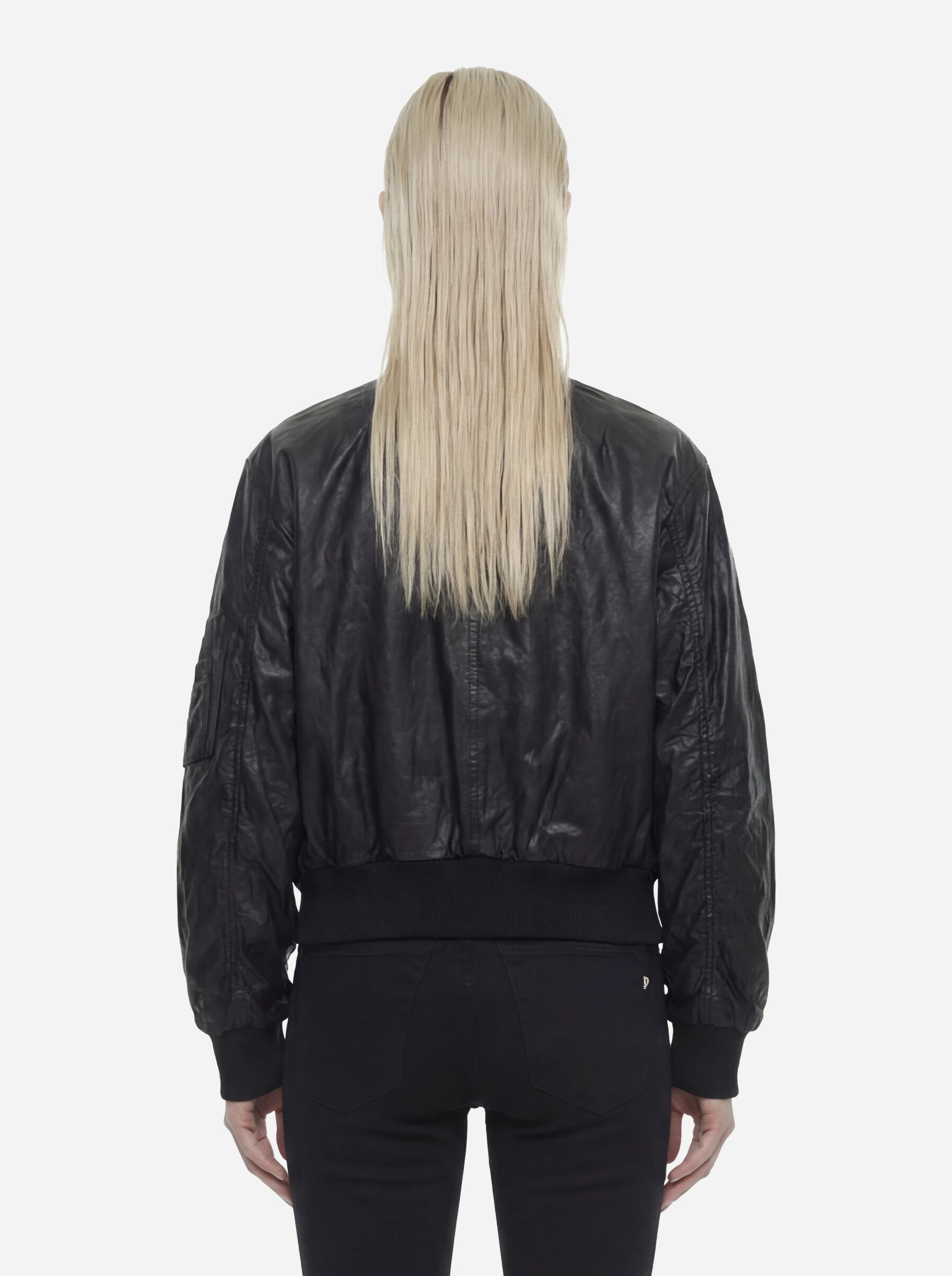Bomber in pelle nero