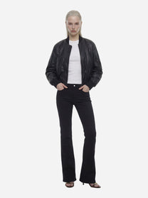Bomber in pelle nero