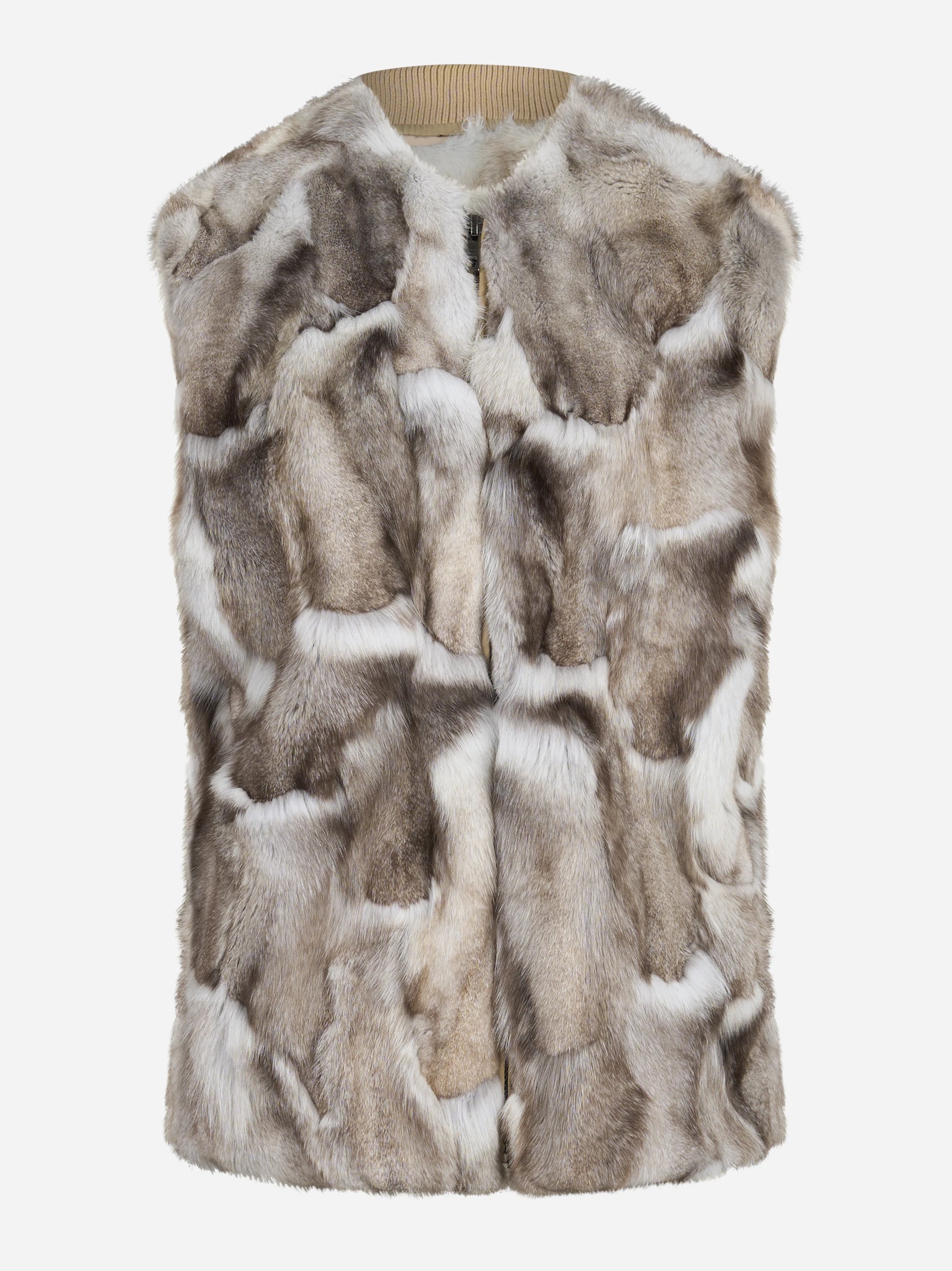 Bomber oversize tecnico beige con interno removibile - vista laterale