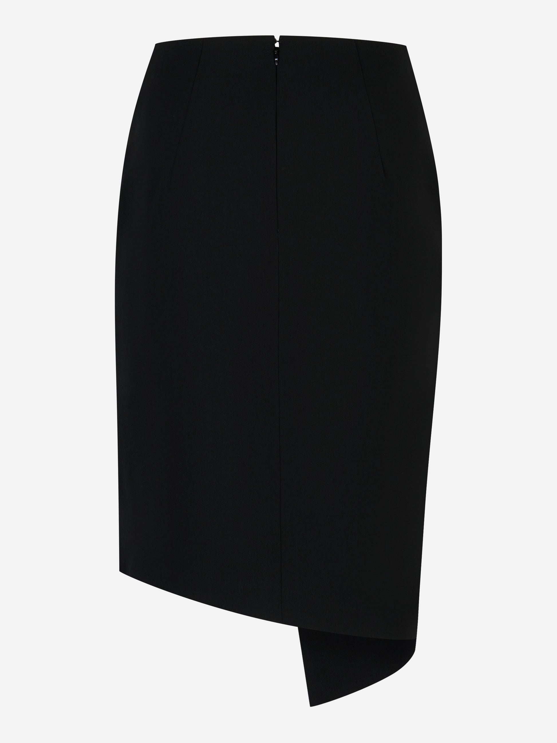 Gonna in crepe nera con taglio asimmetrico Elisabetta Franchi - retro