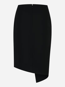 Gonna in crepe nera con taglio asimmetrico Elisabetta Franchi - retro