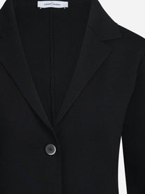 Giacca in maglia di lana vergine nero - dettaglio del prodotto