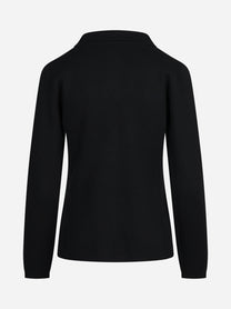 Giacca in maglia di lana vergine nero - vista posteriore