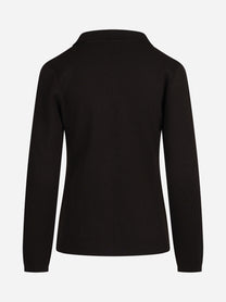 Giacca in maglia di lana vergine marrone - vista posteriore