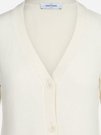 Cardigan in lana e cashmere bianco - dettaglio del prodotto