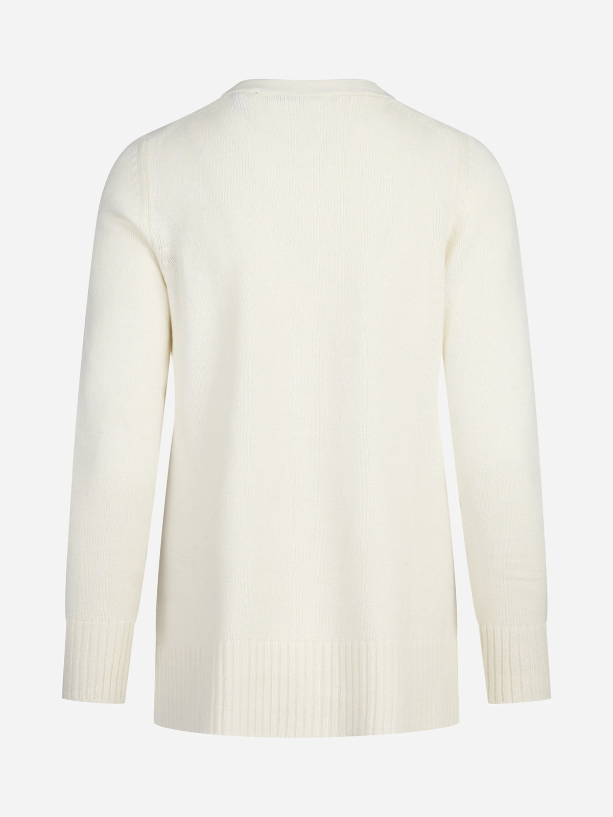 Cardigan in lana e cashmere bianco - vista posteriore