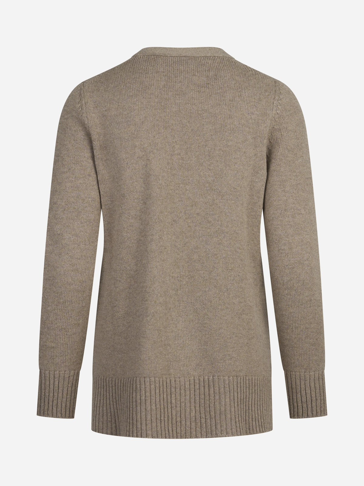 Cardigan in lana e cashmere marrone - vista posteriore