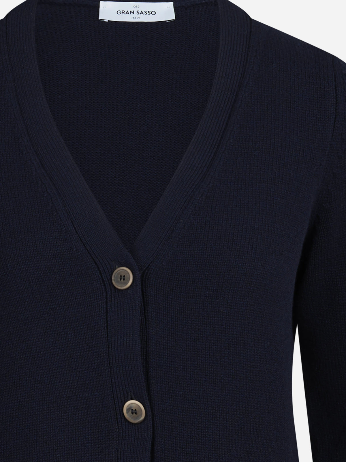 Cardigan in lana e cashmere blu - dettaglio del prodotto