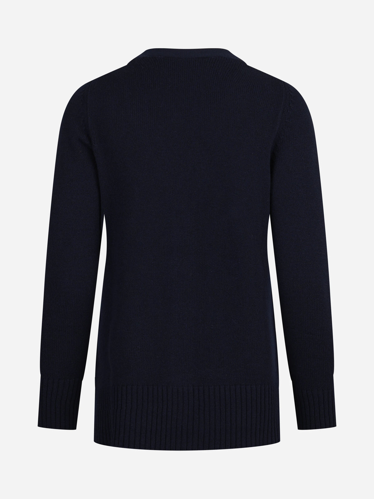 Cardigan in lana e cashmere blu - vista posteriore