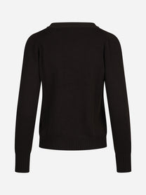 Cardigan corto in lana vergine marrone - vista posteriore