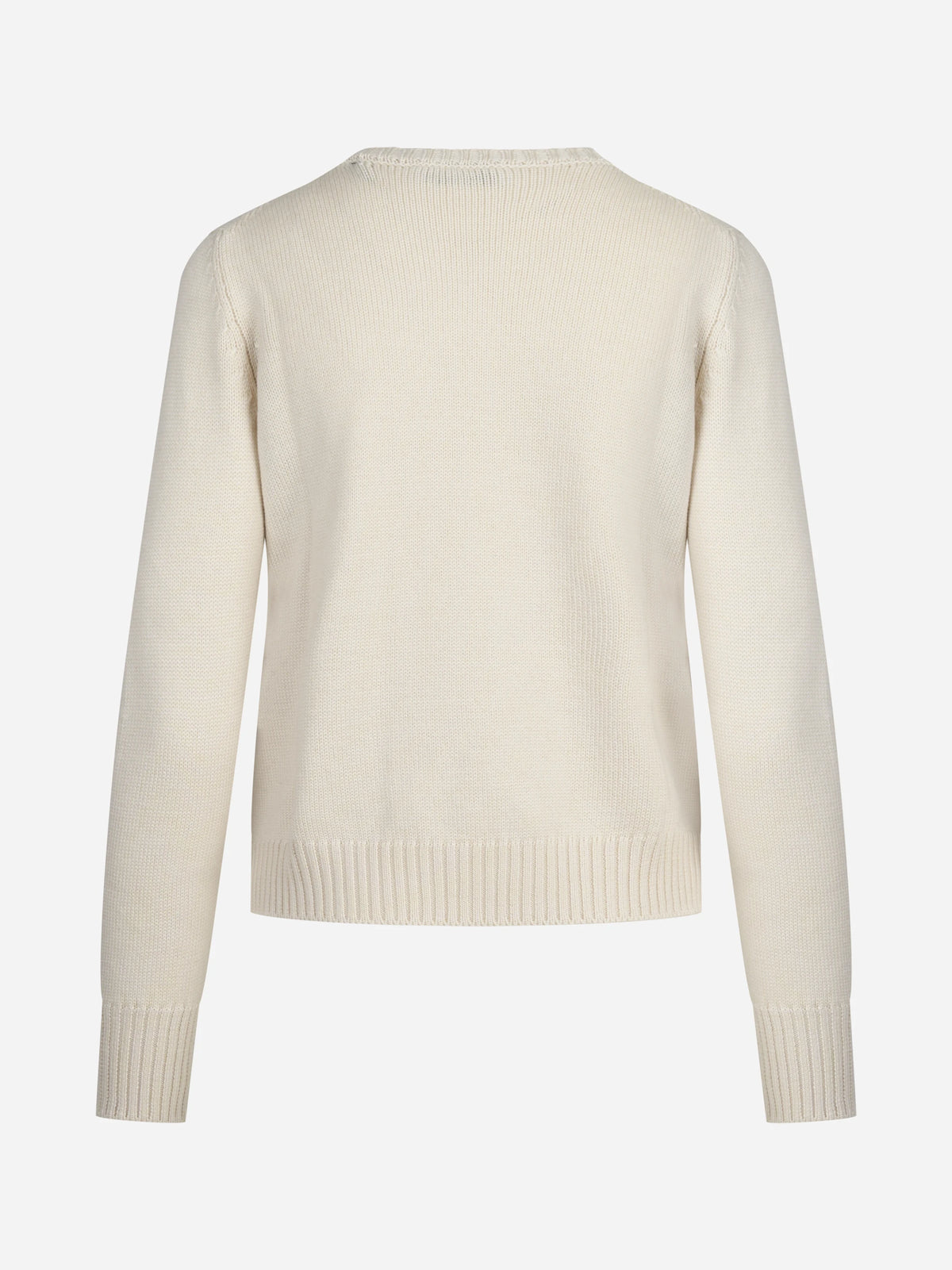 Maglia girocollo in lana vergine bianco - vista posteriore